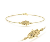 Gold Plated Palm Shaped Silver Bracelet BRS-31-GP